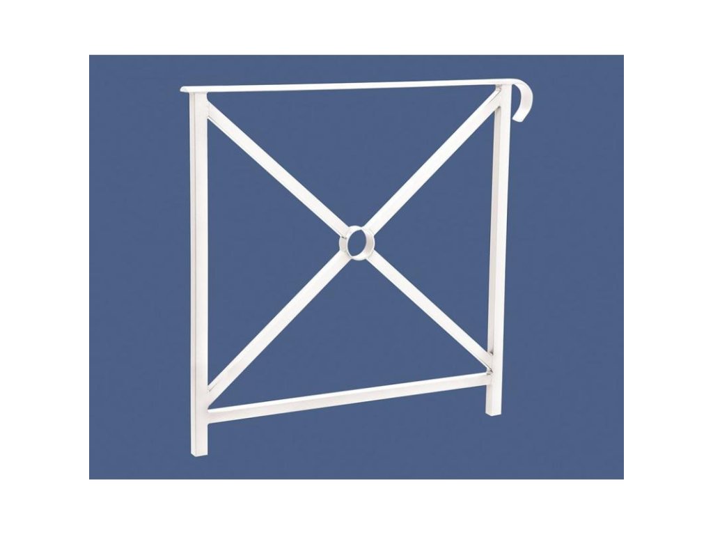 Zábradlí Héritage, délka 800 mm, jedno madlo, jednoduchý kříž, barva bílá RAL9010 206140.9010