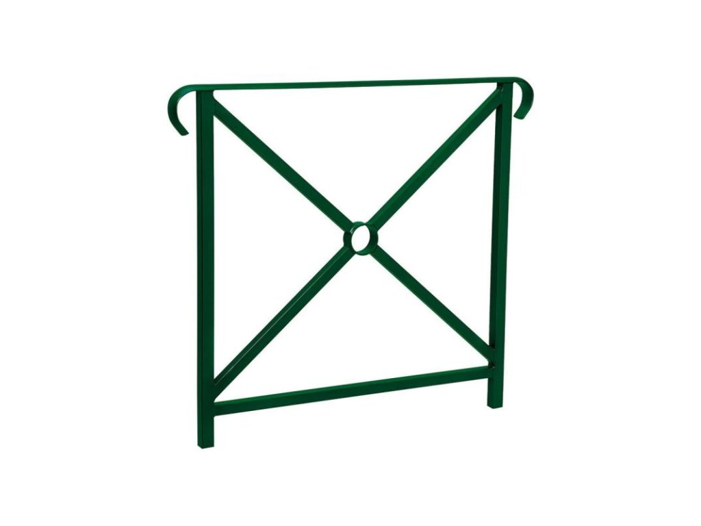 Zábradlí Héritage, délka 800 mm, dvě madla, jednoduchý kříž, barva zelená RAL6005 206150.6005