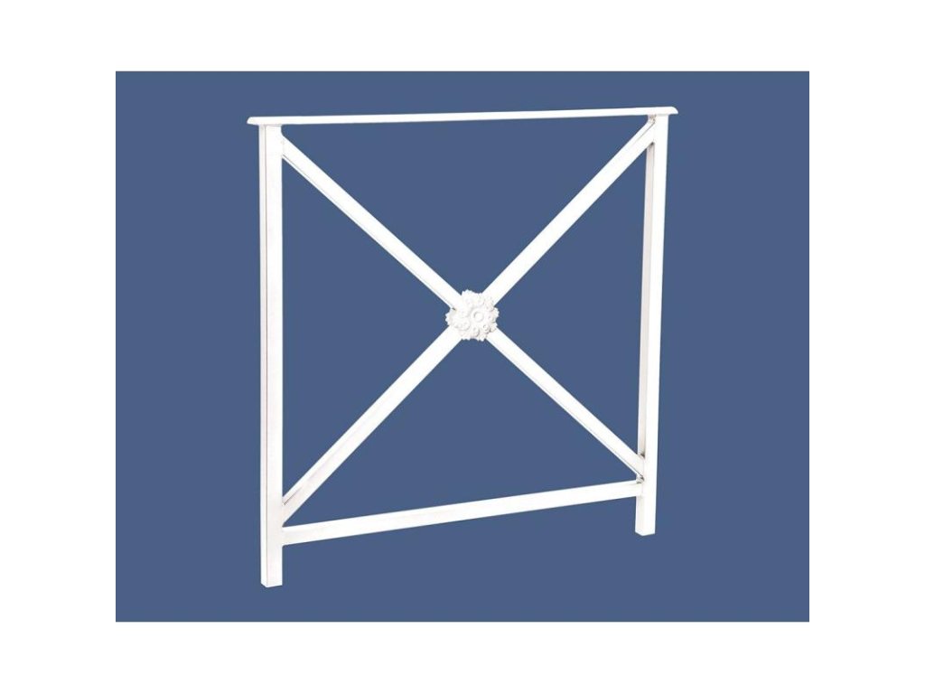 Zábradlí Héritage, délka 800 mm, bez madel, jednoduchý kříž s růžicí, barva bílá RAL9010 206132.9010