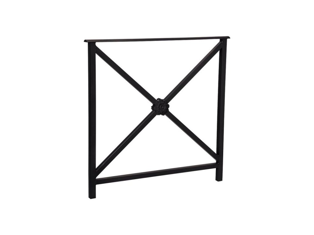 Zábradlí Héritage, délka 800 mm, bez madel, jednoduchý kříž s růžicí, barva černá RAL9005 206132.9005