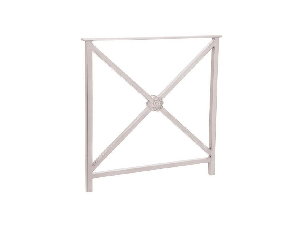 Zábradlí Héritage, délka 800 mm, bez madel, jednoduchý kříž s růžicí, barva šedá RAL7044 206132.7044