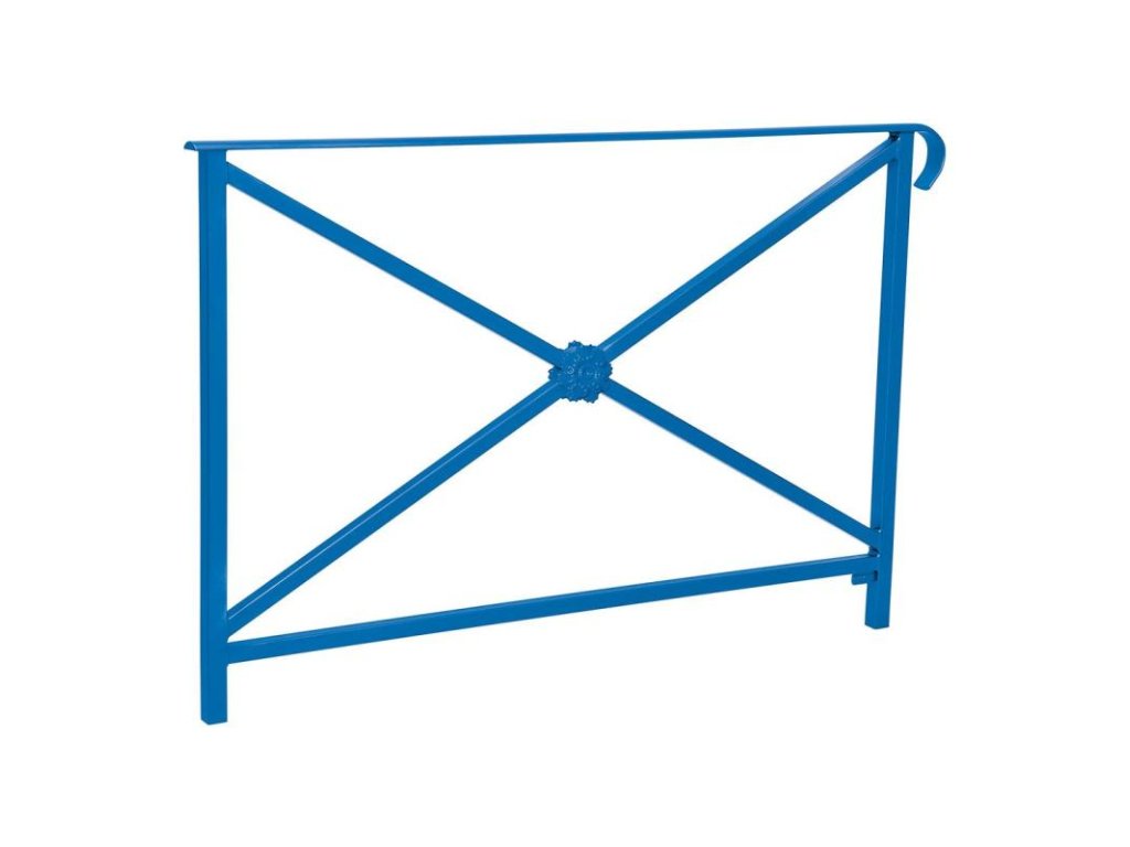 Zábradlí Héritage, délka 1500 mm, jedno madlo, jednoduchý kříž s růžicí, barva modrá RAL5010 206143.5010