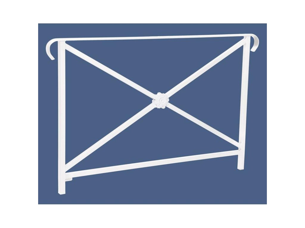 Zábradlí Héritage, délka 1500 mm, dvě madla, jednoduchý kříž s růžicí, barva bílá RAL9010 206153.9010