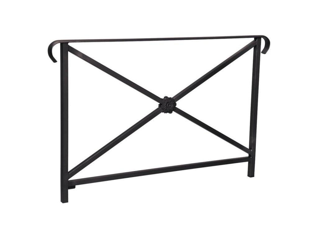 Zábradlí Héritage, délka 1500 mm, dvě madla, jednoduchý kříž s růžicí, barva černá RAL9005 206153.9005