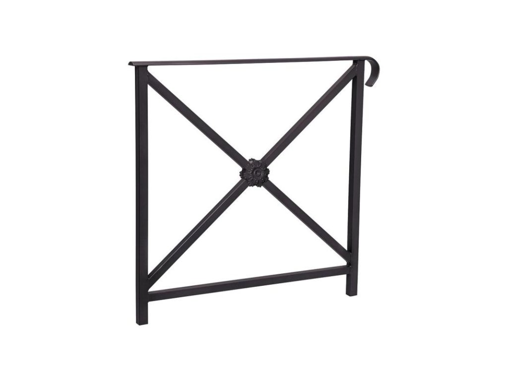 Zábradlí Héritage, délka 800 mm, jedno madlo, jednoduchý kříž s růžicí, barva černá RAL9005 206142.9005