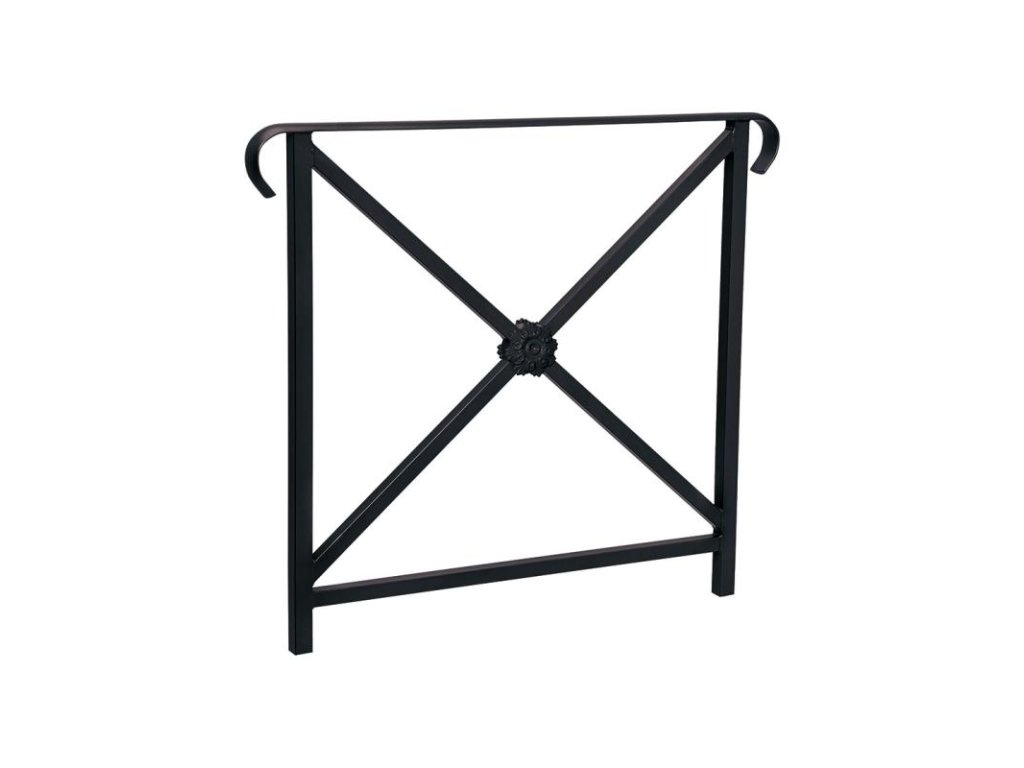 Zábradlí Héritage, délka 800 mm, dvě madla, jednoduchý kříž s růžicí, barva černá RAL9005 206152.9005