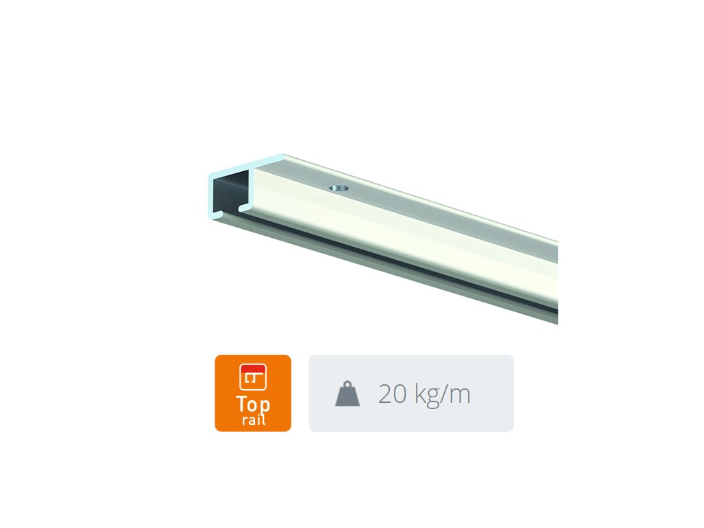 Stropní závěsná lišta Top Rail, bílá - 300 cm 9.6646