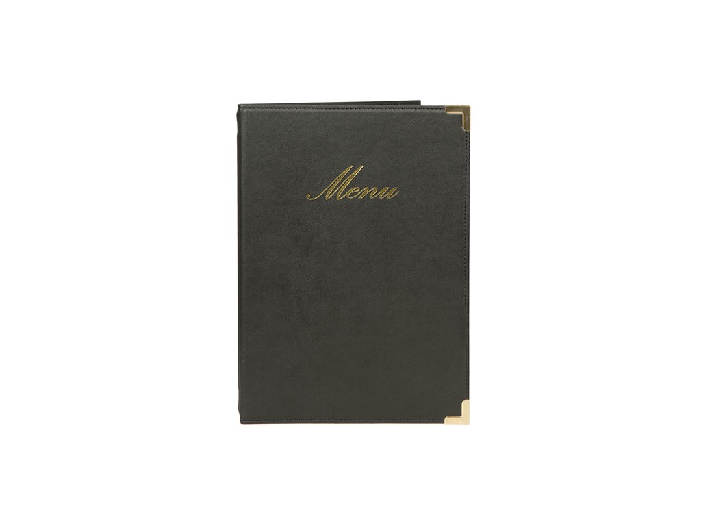 Jídelní lístek Classic (Barva černá, Formát 180x360 mm, Štítek Nápis "MENU")