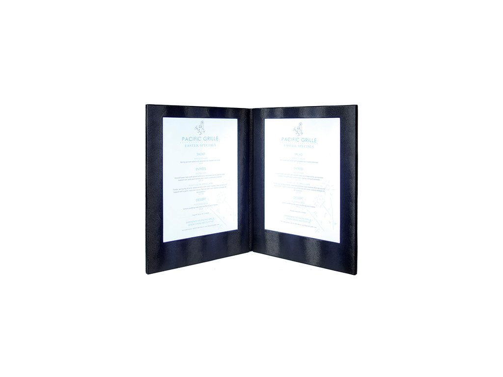 Podsvícený LED menu lístek, 2xA4 černý MC-LDA4-BL