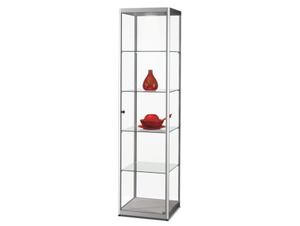 Skleněná vitrína 500x2000x500 mm, s LED osvětlením