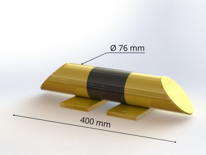 Nízký nárazník Ø 76 mm, délka 400 mm, žlutý s reflexním pruhem OW01