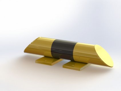 Nízký nárazník Ø 76 mm, délka 400 mm, žlutý s reflexním pruhem NN01