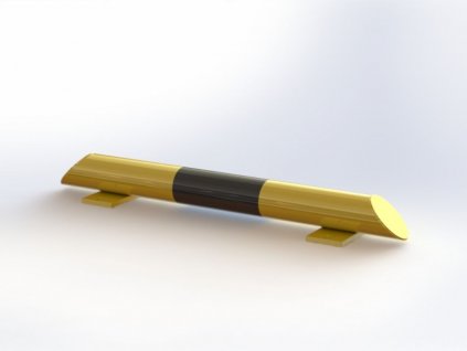 Nízký nárazník Ø 76 mm, délka 800 mm, žlutý s reflexním pruhem NN02