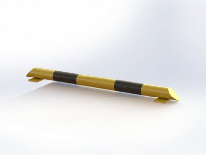 Nízký nárazník Ø 76 mm, délka 1200 mm, žlutý s reflexními pruhy NN03