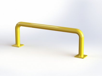 Obloukový nárazník rovný Ø 60 mm, délka 1000 mm,  výška 300 mm, žlutý NOPRZ01