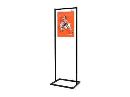 Plakátový stojan Decor se závěsnou kapsou A2, černý PDSWA2C9005