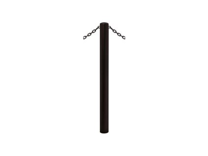 Zahrazovací ocelový sloupek Carrefour Ø 76 mm pro řetěz, dvě oka, barva černá RAL9005 204366.9005