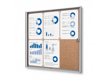 SCXSC6xA4 - Interiérová vitrína Economy 6xA4 - korková záda
