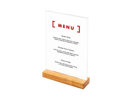 Dřevěný stojánek na menu typu T A4 na výšku TA4PW
