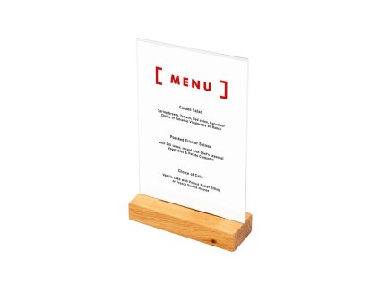 Dřevěný stojánek na menu typu T A5 na výšku TA5PW
