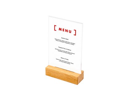 Dřevěný stojánek na menu typu T A6 na výšku TA6PW