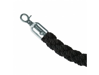 Provaz s chromovanými háky, černý BSRRPCHRBLACK