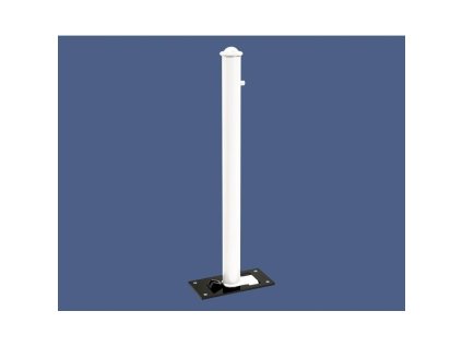 Sklopný sloupek Solibloc Ø 76 mm, barva bílá RAL9010, hlavice Agora