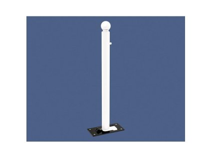 Sklopný sloupek Solibloc Ø 76 mm, barva bílá RAL9010, hlavice Boule 206676.9010