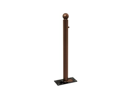 Sklopný sloupek Solibloc Ø 76 mm, barva hnědá RAL8017, hlavice Boule 206676.8017