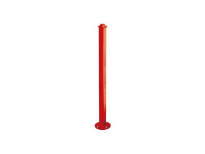 Naklonitelný sloupek Amortichoc Ø 76 mm, barva červená RAL3020, hlavice Agora 206630.3020