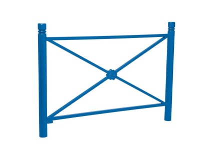 Zábradlí Province délka 1572 mm, hlavice City, jednoduchý kříž s ružicí, barva modrá RAL5010 206167.5010