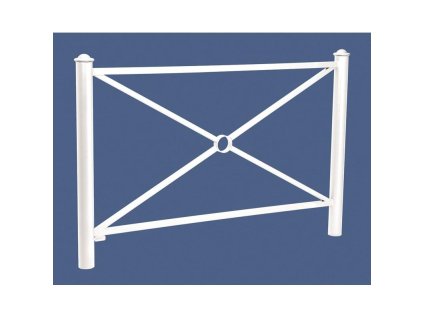 Zábradlí Province délka 1572 mm, hlavice Agora, jednoduchý kříž, barva bílá RAL9010 206157.9010