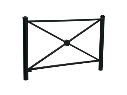 Zábradlí Province délka 1572 mm, hlavice Agora, jednoduchý kříž s růžicí, barva černá RAL9005 206158.9005