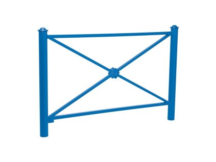 Zábradlí Province délka 1572 mm, hlavice Agora, jednoduchý kříž s růžicí, barva modrá RAL5010 206158.5010