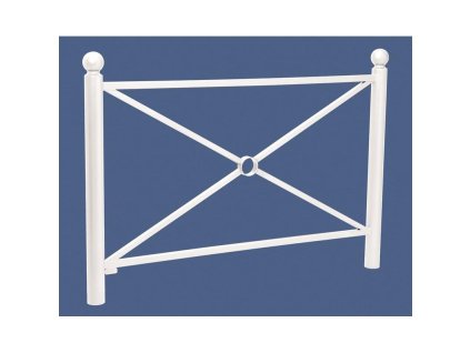 Zábradlí Province délka 1572 mm, hlavice Boule, jednoduchý kříž, barva bílá RAL9010 206166.9010