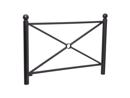 Zábradlí Province délka 1572 mm, hlavice Boule, jednoduchý kříž, barva černá RAL9005 206166.9005