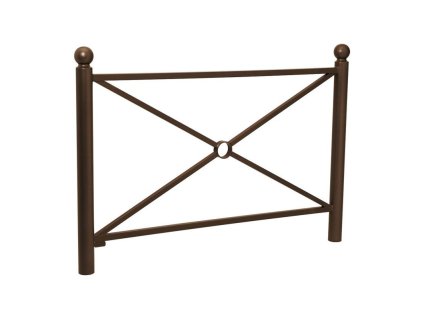 Zábradlí Province délka 1572 mm, hlavice Boule, jednoduchý kříž, barva hnědá RAL8017 206166.8017