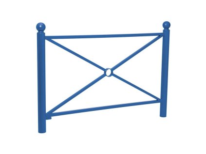 Zábradlí Province délka 1572 mm, hlavice Boule, jednoduchý kříž, barva modrá RAL5010 206166.5010