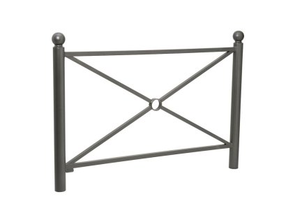 Zábradlí Province délka 1572 mm, hlavice Boule, jednoduchý kříž, barva šedá Procity 206166.GPRO