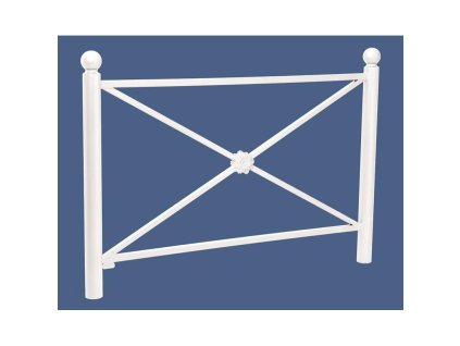 Zábradlí Province délka 1572 mm, hlavice Boule, jednoduchý kříž s růžicí, barva bílá RAL9010 206168.9010