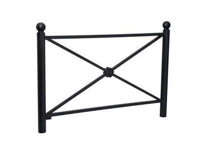 Zábradlí Province délka 1572 mm, hlavice Boule, jednoduchý kříž s růžicí, barva černá RAL9005 206168.9005