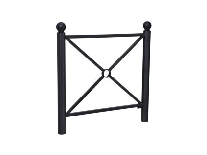 Zábradlí Province délka 1072 mm, hlavice Boule, jednoduchý kříž, barva černá RAL9005 206066.9005