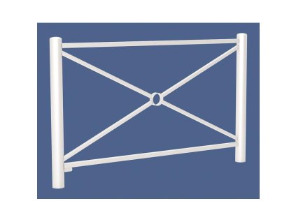 Zábradlí Carrefour délka 1572 mm, jednoduchý kříž, barva bílá RAL9010 206081.9010