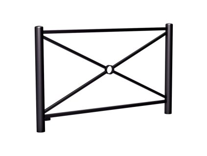 Zábradlí Carrefour délka 1572 mm, jednoduchý kříž, barva černá RAL9005
