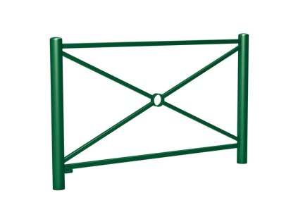 Zábradlí Carrefour délka 1572 mm, jednoduchý kříž, barva zelená RAL6005 206081.6005