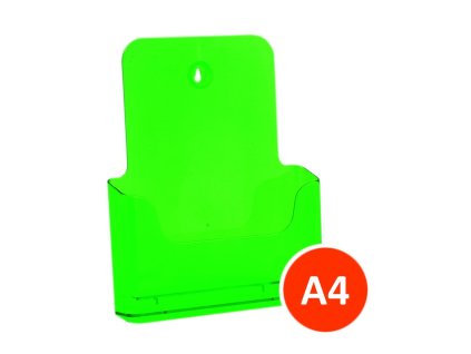 Stolní stojánek na letáky A4, tónovaný zelený