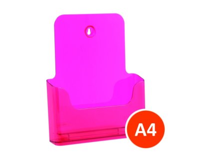 Stolní stojánek na letáky A4, tónovaný červený