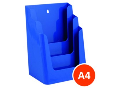 Stolní stojánek na letáky 3xA4, modrý