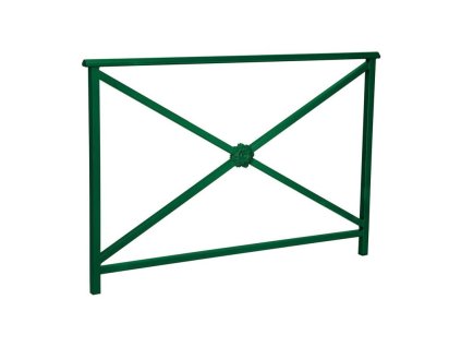 Zábradlí Lisabon s madlem, délka 1500 mm, jednoduchý kříž s růžicí, barva zelená RAL6005 206233.6005