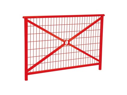 Zábradlí Lisabon s madlem, délka 1500 mm, mřížka, barva červená RAL3020 206221.3020